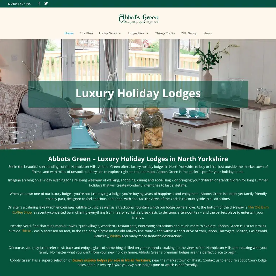 Website Design for Luxury Holiday Lodge - Colour It In Website Design for Luxury Holiday Lodge - Colour It In