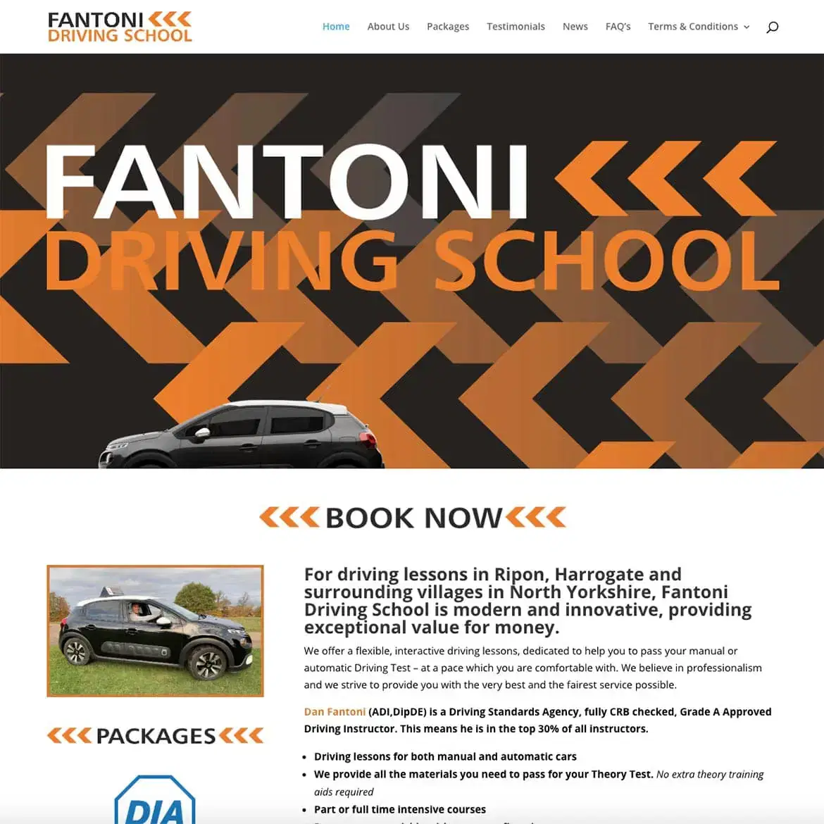 Website Design for Fantoni Driving School Website Design for Fantoni Driving School