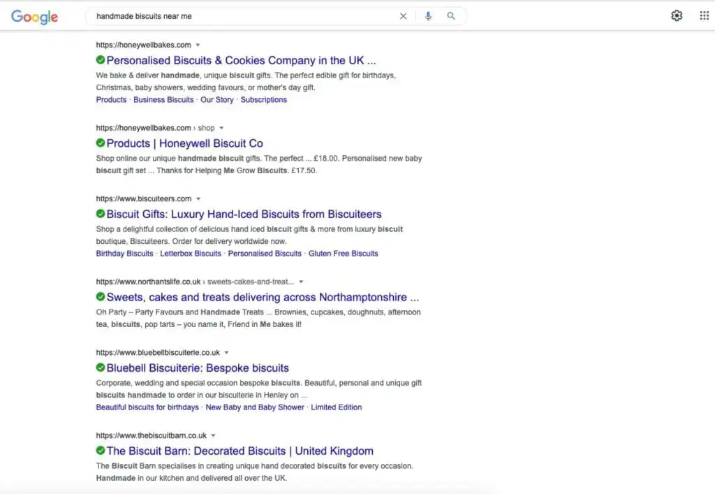 Google Search Ranking Page