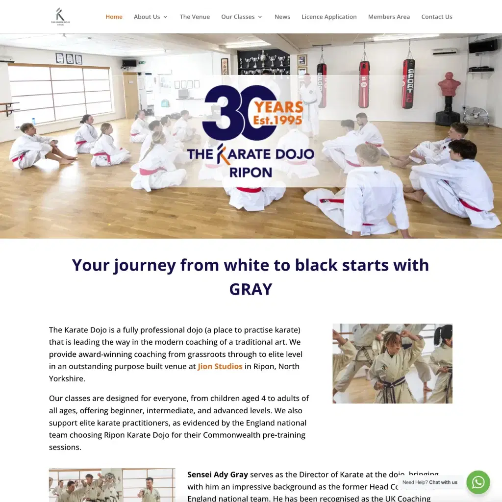 Karate Jojo Website Website Design for Yorkhouse Leisure Websites - Colour It In